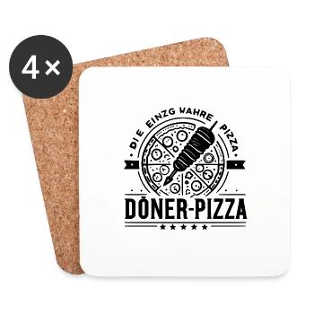 Döner-Pizza – Die perfekte Fusion - Untersetzer (4er-Set) - Weiß - Vorne