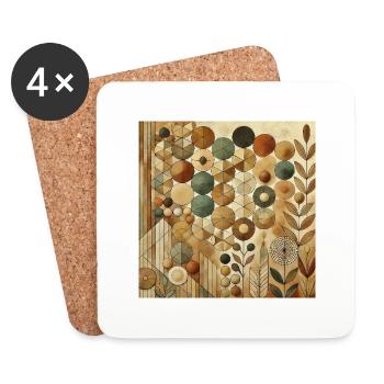 Géométrie de la nature - Dessous de verre (lot de 4) - blanc - Devant
