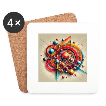 Colour explosion of shapes - Coasters (set of 4) - white - Front