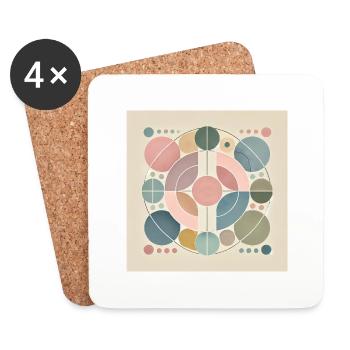 Pastel dreams in symmetry - Coasters (set of 4) - white - Front