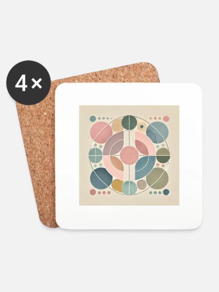Pastel dreams in symmetry - Coasters (set of 4) - white