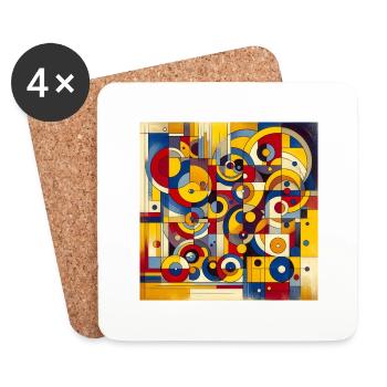 Abstrakte Kunst - Untersetzer (4er-Set) - Weiß - Vorne