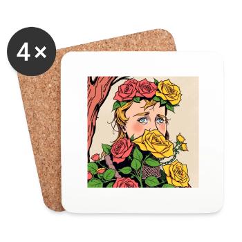 Knight Rose - Untersetzer (4er-Set) - Weiß - Vorne