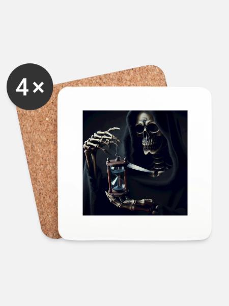 Memento Mori - Untersetzer (4er-Set) - Weiß