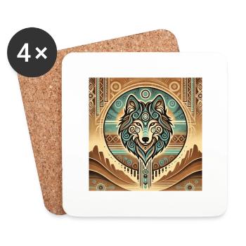 Wolf at your side - Coasters (set of 4) - white - Front