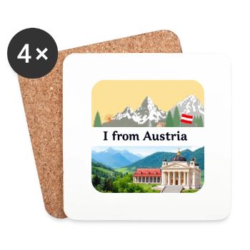 WUNDERSCHÖN ÖSTERREICH - Untersetzer (4er-Set) - Weiß - Vorne
