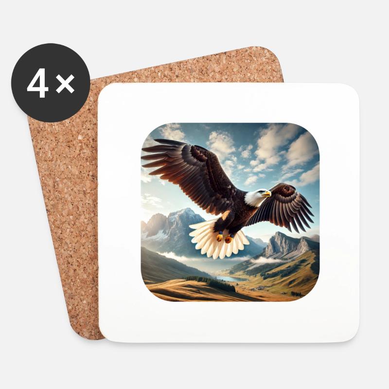 Weißkopfseeadler - Untersetzer (4er-Set) - Weiß