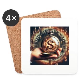 Taschen Uhr Verlauf - Untersetzer (4er-Set) - Weiß - Vorne