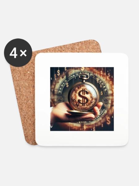 Taschen Uhr Verlauf - Untersetzer (4er-Set) - Weiß