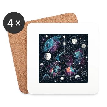 Geometric Shapes of the Universe - Coasters (set of 4) - white - Front