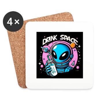 Alien Drink Space - Coasters (set of 4) - white - Front