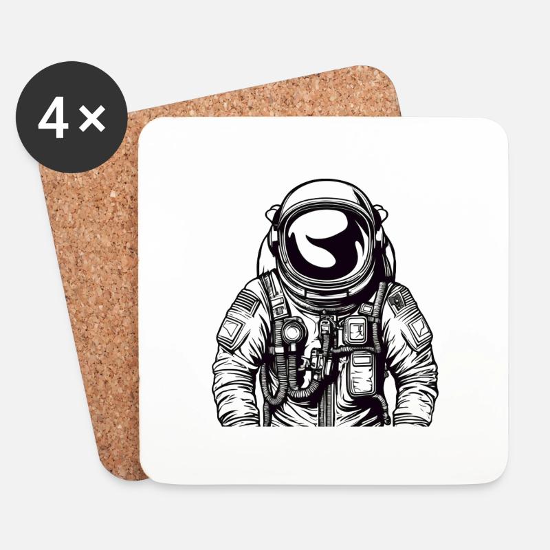 Astronaut 5 - Untersetzer (4er-Set) - Weiß