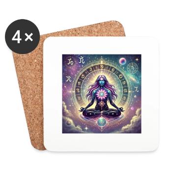 Awaken your spiritual energy - Coasters (set of 4) - white - Front
