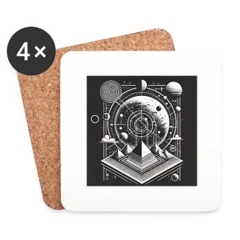 Celestial Pyramid - Astronomy - Coasters (set of 4) - white - Front