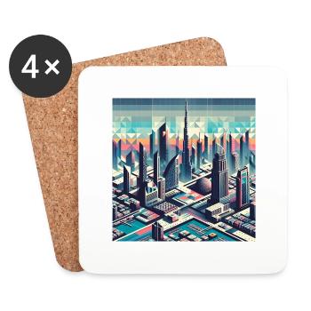 Geometric Dubai Image - Coasters (set of 4) - white - Front