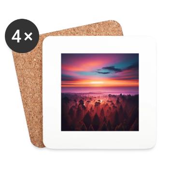 Himmel mit wald - Untersetzer (4er-Set) - Weiß - Vorne
