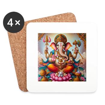GANESHA - Untersetzer (4er-Set) - Weiß - Vorne