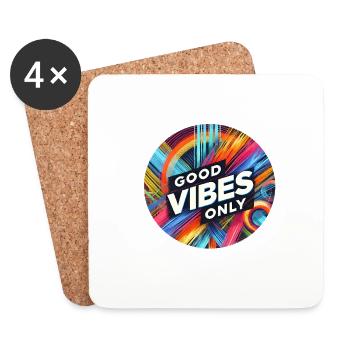Que de bonnes vibrations - Dessous de verre (lot de 4) - blanc - Devant