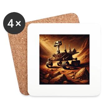 Pioneers of the Red Planet: Mars Rover - Coasters (set of 4) - white - Front