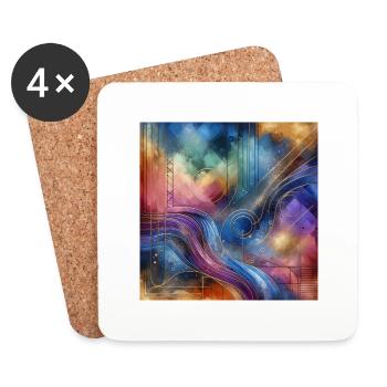 Mein KI Design - Untersetzer (4er-Set) - Weiß - Vorne