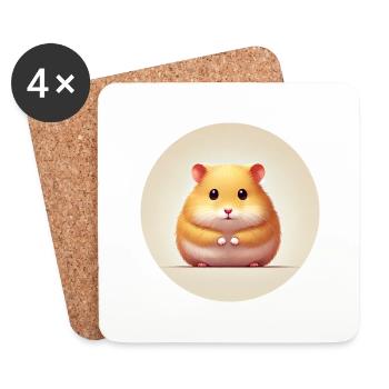 Hamster - Untersetzer (4er-Set) - Weiß - Vorne