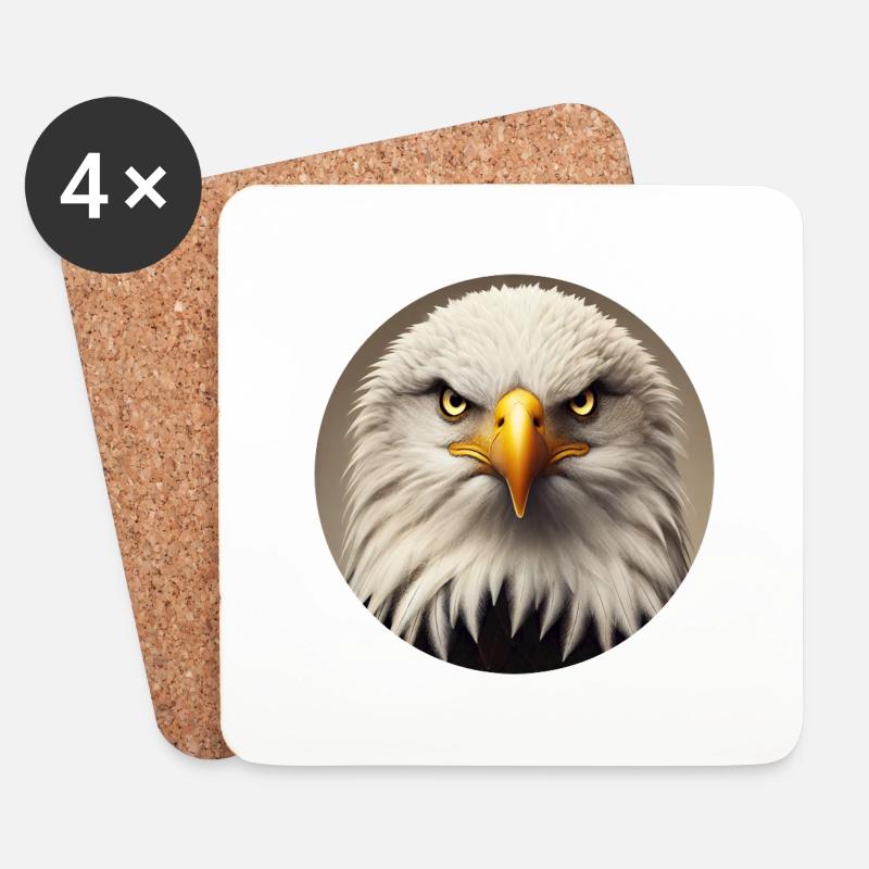 Weißkopfseeadler - Untersetzer (4er-Set) - Weiß