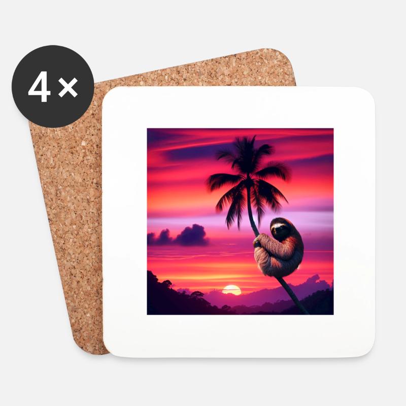 Sonnenuntergang - Untersetzer (4er-Set) - Weiß