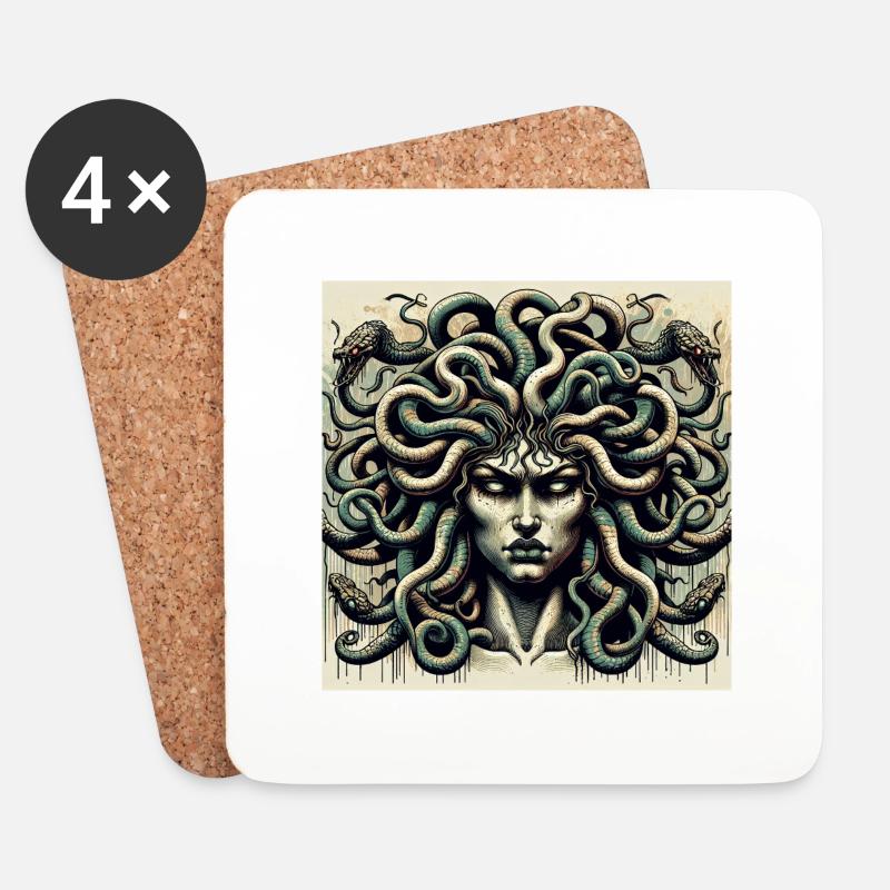 MEDUSA DE Texts - Untersetzer (4er-Set) - Weiß