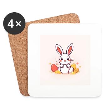 Ostern Bunny Style - Untersetzer (4er-Set) - Weiß - Vorne
