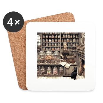 Old Sweet Shop - Coasters (set of 4) - white - Front