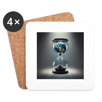 The clock is ticking! (D) - Coasters (set of 4) - white - Front
