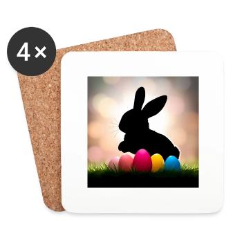Schatten-Ostern - Untersetzer (4er-Set) - Weiß - Vorne