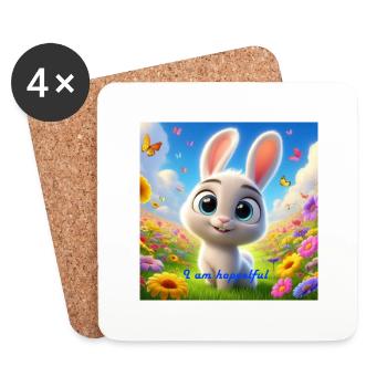 I am hoppelful - Untersetzer (4er-Set) - Weiß - Vorne