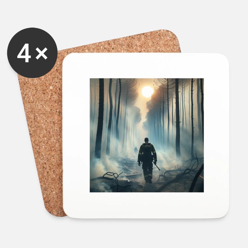 Nach getaner Arbeit - Untersetzer (4er-Set) - Weiß