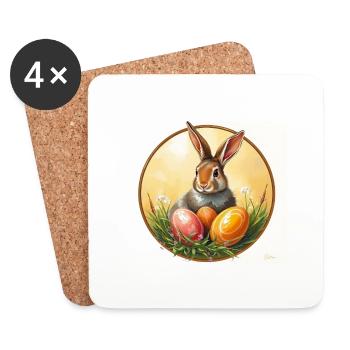 Bunter Ostertraum - Untersetzer (4er-Set) - Weiß - Vorne