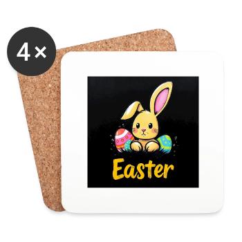 Hoppelspaß zu Ostern - Untersetzer (4er-Set) - Weiß - Vorne