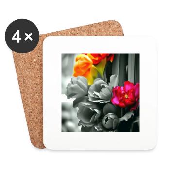 Blumen - Untersetzer (4er-Set) - Weiß - Vorne