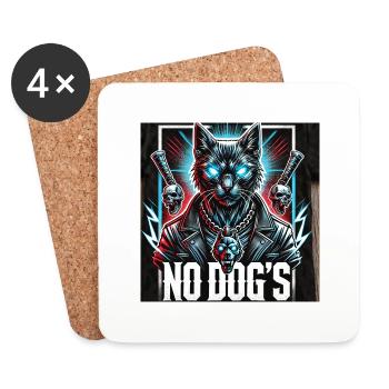 Cat who is not a dog friend - Coasters (set of 4) - white - Front
