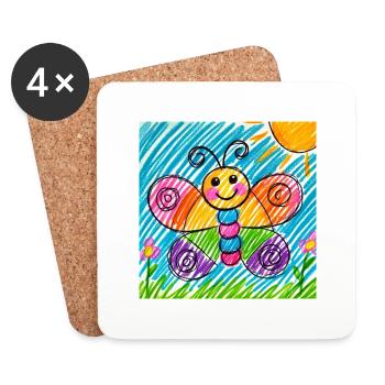Butterfly - Coasters (set of 4) - white - Front