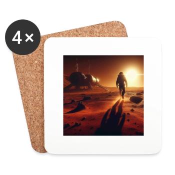 Einsamer Astronaut auf dem Mars - Untersetzer (4er-Set) - Weiß - Vorne