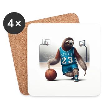 Paresseux Basket-ball Tramp 23 - Dessous de verre (lot de 4) - blanc - Devant