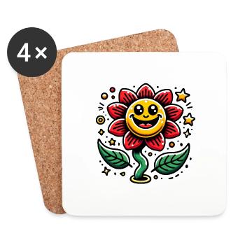 Embrace the Wild Beauty Flower - Coasters (set of 4) - white - Front