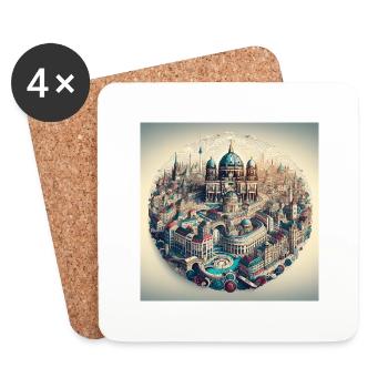 Berlin City - Dessous de verre (lot de 4) - blanc - Devant
