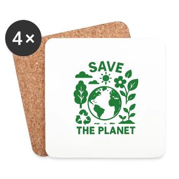 Save the Planet - Untersetzer (4er-Set) - Weiß - Vorne