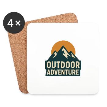 Outdoor Adventure – Berge & Natur Design - Untersetzer (4er-Set) - Weiß - Vorne