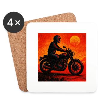 Motorrad Biker Lifestyle - Untersetzer (4er-Set) - Weiß - Vorne