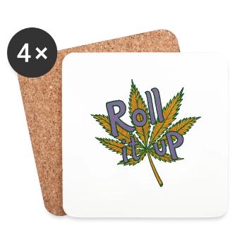 Roll it up, light it up - Coasters (set of 4) - white - Front