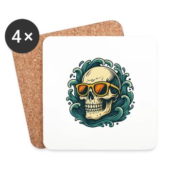 Wave Rider – Skull Vibes - Coasters (set of 4) - white - Front