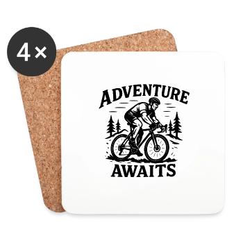 Gravel Bike adventure - Untersetzer (4er-Set) - Weiß - Vorne