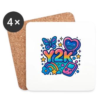 Y2K - Dessous de verre (lot de 4) - blanc - Devant